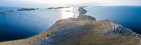 Kornati Islands Croatia drone panoramaの写真素材