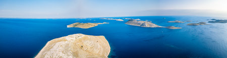 Kornati Islands Croatia drone panoramaの写真素材