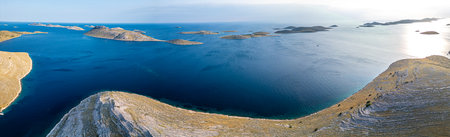 Kornati Islands Croatia drone panoramaの写真素材