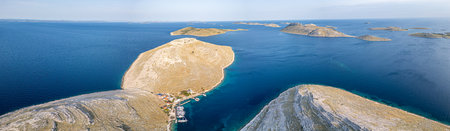 Kornati Islands Croatia drone panoramaの写真素材