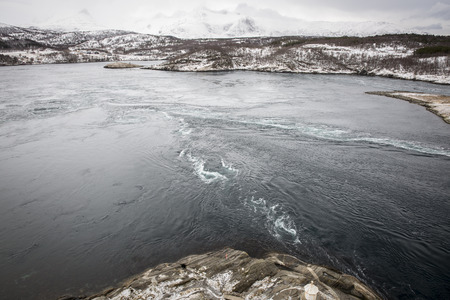 Whirlpools of the maelstrom of Saltstraumen, Nordland, Norwayの写真素材