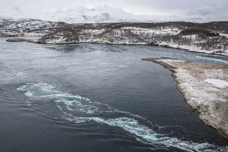 Whirlpools of the maelstrom of Saltstraumen, Nordland, Norwayの写真素材