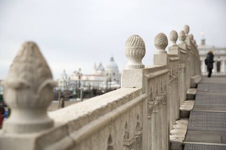 Marble parapet/banister of a Venetian bridgeのeditorial素材