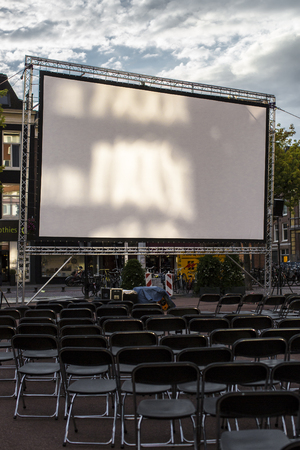 Amsterdam, The Netherlands - august 20 2014: during the open air screening of Mexican film ParaÃ­so, Marie Heinekeinplein, World Cinema Amsterdam festival, a world film festival held from 14 to 24/08/2014のeditorial素材