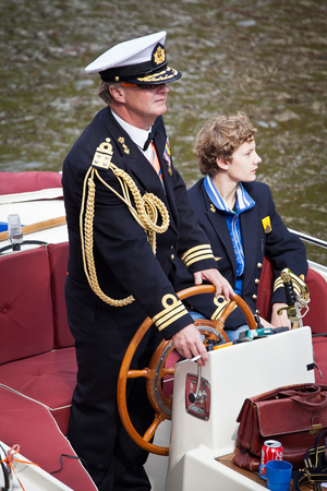 Amsterdam, The Netherlands, April 30, 2014: celebration of the public national holiday Kings day - Koningsdag - held every year on 30th of April in the entire country to celebrate the birthday of King Willemのeditorial素材