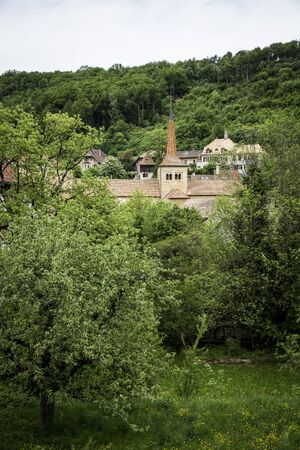 General vieuw of the mountain village of Romainmotier-Envy - Switzerlandの写真素材