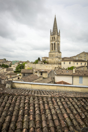 Aerial view of French medieval village Saint Emilion, Franceの写真素材