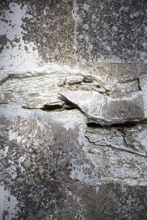 close up on a textured decrepit concrete wallの写真素材
