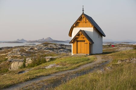 Chapel, Traena island, norwayの写真素材
