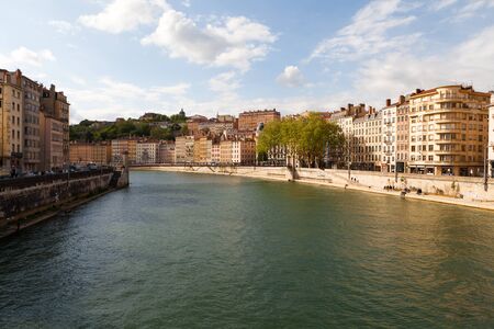 Panorama of the old town Lyonの写真素材