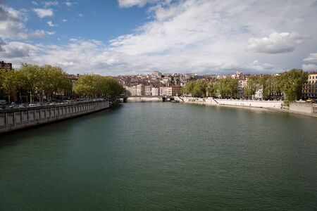Panorama of the old town Lyonの写真素材