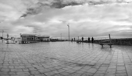 Panoramic view over urban landscape, L'aiguillon sur Mer, Franceのeditorial素材