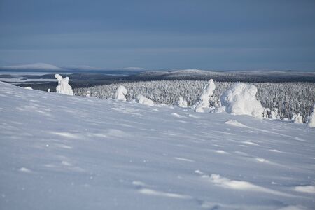 Winter Finnish snowy lanscape