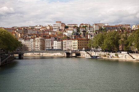 Panorama of the old town Lyonの写真素材