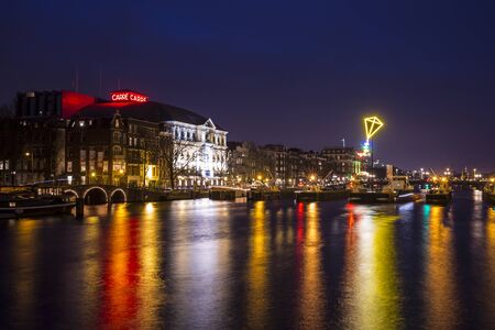 Amsterdam, the Netherlands December 20, 2015 : art piece called The Light Kite from Collective Tijdmakers exhibited at Amsterdam Light Festival 2015 which is dedicated to theme 'Friendship' from 28 November 2015 to 17 January 2016のeditorial素材