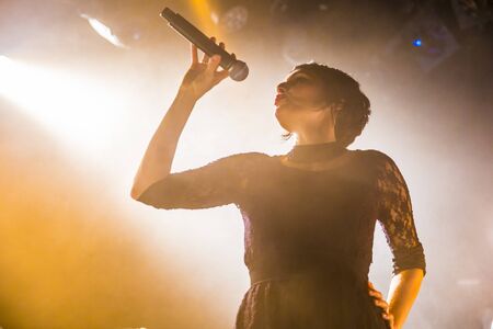 Amsterdam, The Netherlands - 16 March, 2016: concert of French electro swing band Caravan Palace at venue Melkwegのeditorial素材