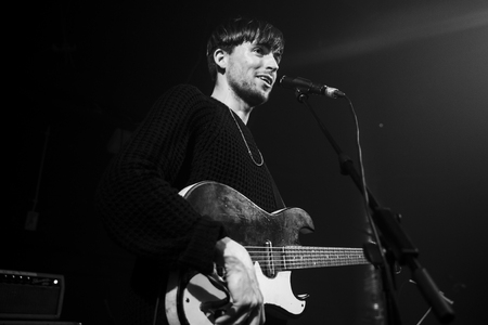 Amsterdam, The Netherlands - 11 february, 2016: concert of  Dutch indie rock trio Bombay for their...