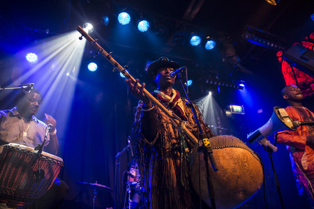 Amsterdam, The Netherlands - February 17, 2016: concert of african band from Mali BKO Quintet at Paradiso Bitterzoet concert hall.のeditorial素材