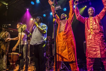 Amsterdam, The Netherlands - February 17, 2016: concert of african band from Mali BKO Quintet at...
