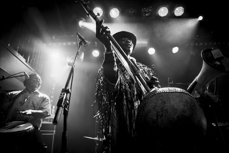 Amsterdam, The Netherlands - February 17, 2016: concert of african band from Mali BKO Quintet at...