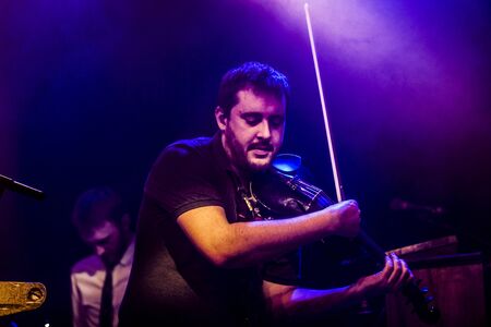 Amsterdam, The Netherlands - 16 March, 2016: concert of French electro swing band Caravan Palace at venue Melkwegのeditorial素材