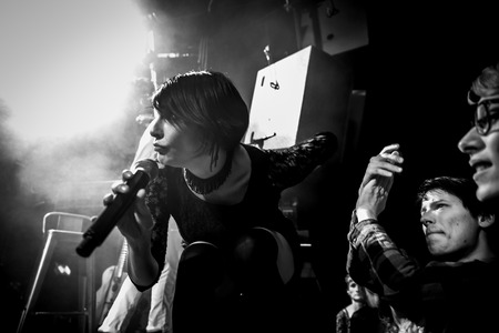 Amsterdam, The Netherlands - 16 March, 2016: concert of French electro swing band Caravan Palace at venue Melkwegのeditorial素材