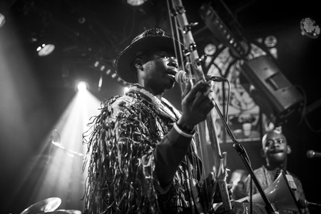 Amsterdam, The Netherlands - February 17, 2016: concert of african band from Mali BKO Quintet at Paradiso Bitterzoet concert hall.のeditorial素材