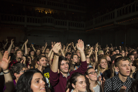 Amsterdam, The Netherlands - 22 November, 2016: concert of French electro swing band Caravan Palace at venue Paradisoのeditorial素材