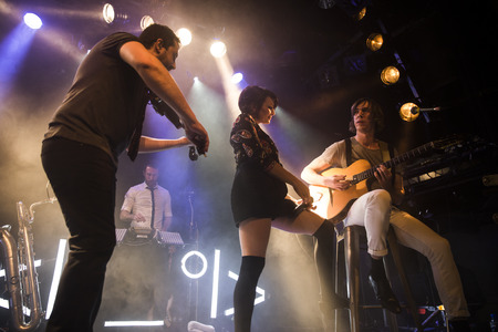 Amsterdam, The Netherlands - 16 March, 2016: concert of French electro swing band Caravan Palace at venue Melkwegのeditorial素材