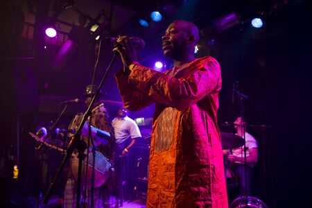 Amsterdam, The Netherlands - February 17, 2016: concert of african band from Mali BKO Quintet at...