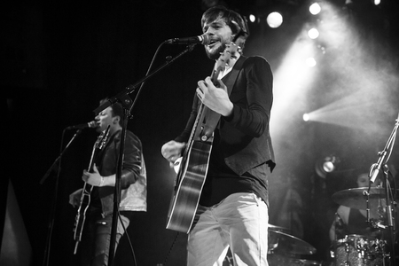 Amsterdam, The Netherlands - 18 March, 2016: concert of Swiss rock band 77 Bombay Street at venue...