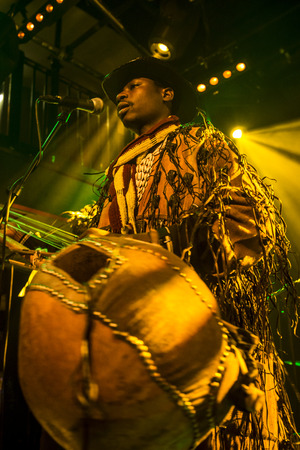Amsterdam, The Netherlands - February 17, 2016: concert of african band from Mali BKO Quintet at Paradiso Bitterzoet concert hall.のeditorial素材