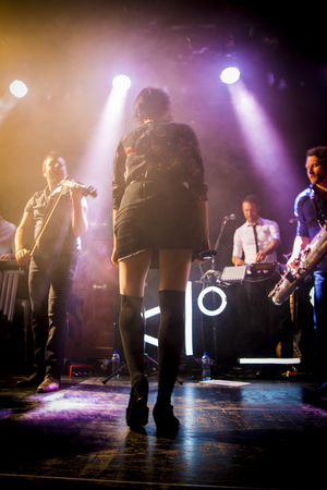 Amsterdam, The Netherlands - 16 March, 2016: concert of French electro swing band Caravan Palace at venue Melkwegのeditorial素材