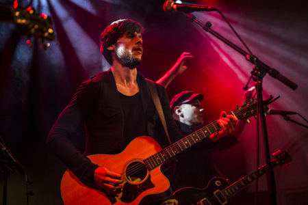 Amsterdam, The Netherlands - 18 March, 2016: concert of Swiss rock band 77 Bombay Street at venue Paradisoのeditorial素材