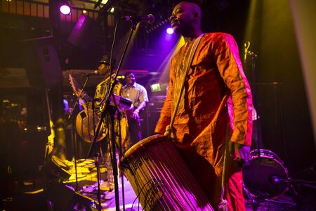 Amsterdam, The Netherlands - February 17, 2016: concert of african band from Mali BKO Quintet at Paradiso Bitterzoet concert hall.のeditorial素材
