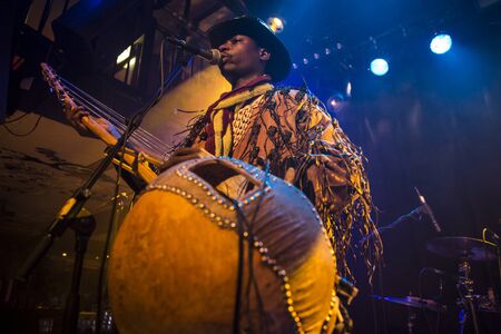 Amsterdam, The Netherlands - February 17, 2016: concert of african band from Mali BKO Quintet at Paradiso Bitterzoet concert hall.のeditorial素材