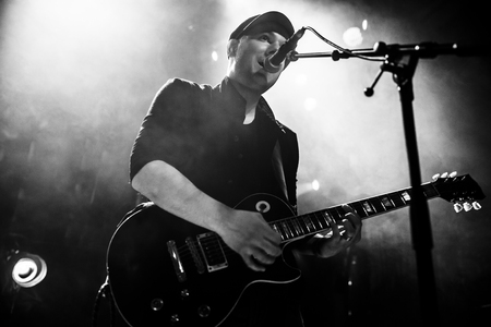 Amsterdam, The Netherlands - 18 March, 2016: concert of Swiss rock band 77 Bombay Street at venue...