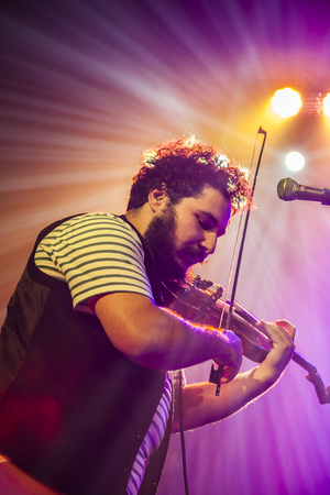 Amsterdam, The Netherlands, 8 November 2016: support act Tinpan Orange before concert of Australian ska and jazz band The Cat Empire at venue Melkwegのeditorial素材