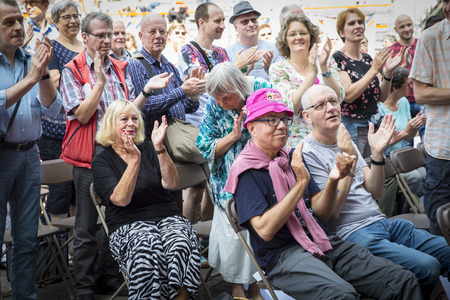Amsterdam, the Netherlands - July 23, 2016: audience at the Vondelpark open air theater during the Gay EuroPride - Pink Saturday celebrationsのeditorial素材
