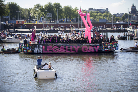 Amsterdam, the Netherlands - August 06, 2016: participants in the annual event for the protection of...