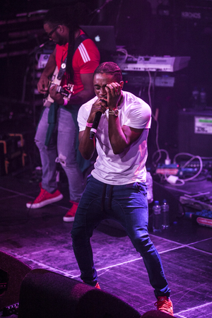 Amsterdam, The Netherlands - July, 1 2016: support act with Christopher Martin before the concert of reggae singers Gentleman and Ky-Mani Marley at Melkweg as part of cultural and world music festival Roots Amsterdamのeditorial素材