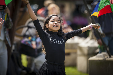 Amsterdam, The Netherlands - July, 3 2016: dance workshop with children at Amsterdam Roots Open Air, free public cultural festival held in Oosterparkのeditorial素材
