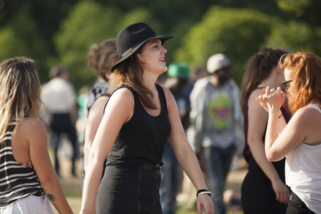 Amsterdam, The Netherlands - July, 5 2015: African dance workshop during Amsterdam Roots Open Air, a cultural festival held in Park Frankendael on 05/07/2015のeditorial素材