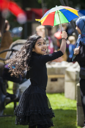 Amsterdam, The Netherlands - July, 3 2016: dance workshop with children at Amsterdam Roots Open Air, free public cultural festival held in Oosterparkのeditorial素材