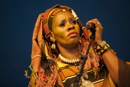 Amsterdam, The Netherlands - July, 5 2015: concert of Haitian band The Chouk Bwa Libete;during Amsterdam Roots Open Air, a cultural festival held in Park Frankendael on 05/07/2015のeditorial素材