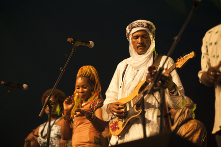 Amsterdam, The Netherlands - July, 5 2015: concert of Haitian band The Chouk Bwa Libete;during Amsterdam Roots Open Air, a cultural festival held in Park Frankendael on 05/07/2015のeditorial素材