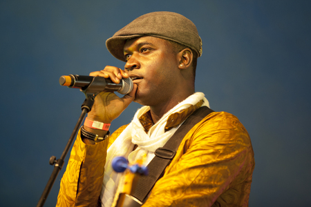 Amsterdam, The Netherlands - July, 5 2015: concert of Haitian band The Chouk Bwa Libete;during Amsterdam Roots Open Air, a cultural festival held in Park Frankendael on 05/07/2015のeditorial素材