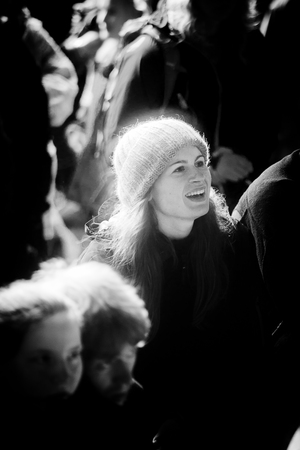 Traena, Norway - July 13: during the concert of the Norwegian singer-songwriter Susanne Sundfor in the cathedral cave Ã¢ï¿½ï¿½KirkehallenÃ¢ï¿½ï¿½ at the Traenafestival, music festival taking place on the small island of Traena in Norway.のeditorial素材