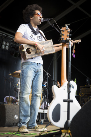 Amsterdam, The Netherlands - July, 3 2016: concert of alternative Algerian band Djmawi Africa at Amsterdam Roots Open Air, free public cultural festival held in Oosterparkのeditorial素材