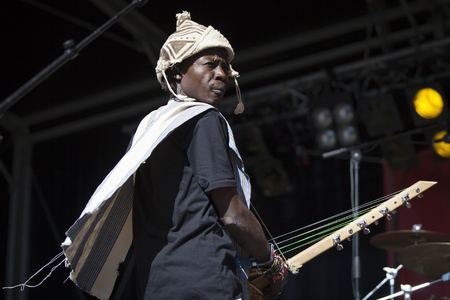 Amsterdam, The Netherlands - July, 3 2016: concert of world music African band Baba Commandant and Mandingo Band at Amsterdam Roots Open Air, free public cultural festival held in Oosterparkのeditorial素材